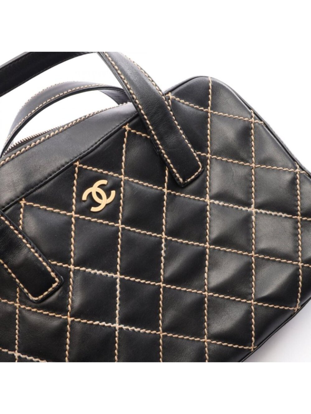 ★SOLD★ Chanel Handbag Wild Stitch Black Leather - Picture 10 of 11